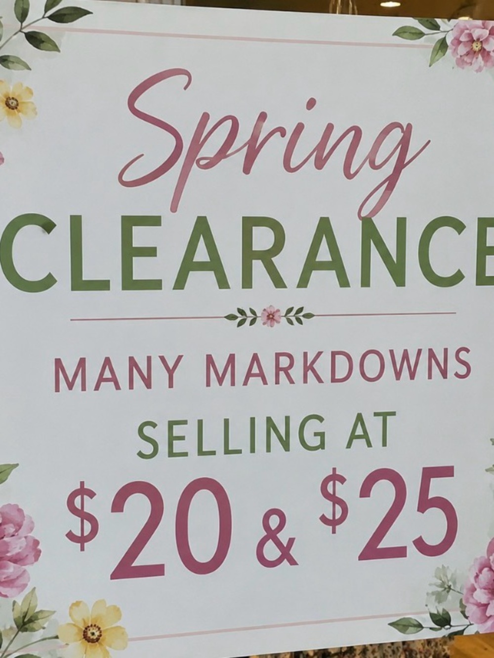Spring Clearance!